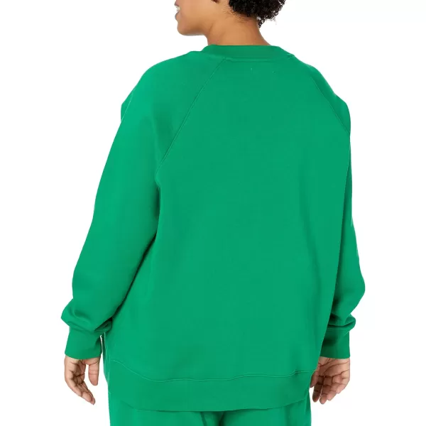 Amazon Essentials Womens RelaxedFit Crew Neck Long Sleeve Sweatshirt Available in Plus SizeGreen