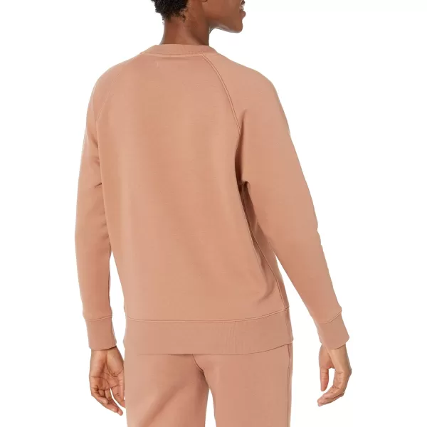 Amazon Essentials Womens RelaxedFit Crew Neck Long Sleeve Sweatshirt Available in Plus SizeLight Brown