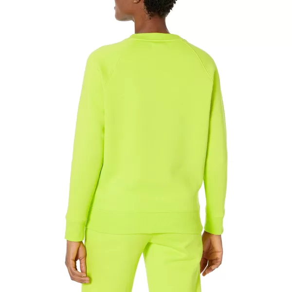 Amazon Essentials Womens RelaxedFit Crew Neck Long Sleeve Sweatshirt Available in Plus SizeLime Green