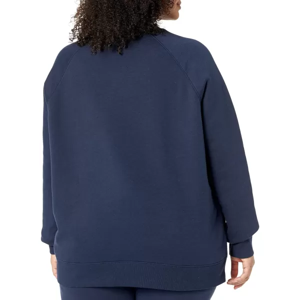 Amazon Essentials Womens RelaxedFit Crew Neck Long Sleeve Sweatshirt Available in Plus SizeNavy