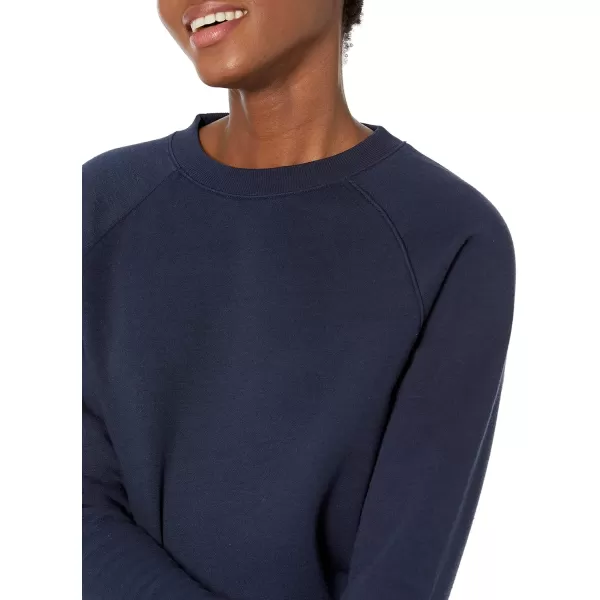 Amazon Essentials Womens RelaxedFit Crew Neck Long Sleeve Sweatshirt Available in Plus SizeNavy