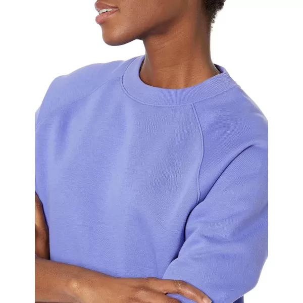 Amazon Essentials Womens RelaxedFit Crew Neck Long Sleeve Sweatshirt Available in Plus SizePurple Blue