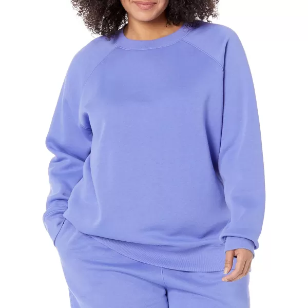 Amazon Essentials Womens RelaxedFit Crew Neck Long Sleeve Sweatshirt Available in Plus SizePurple Blue