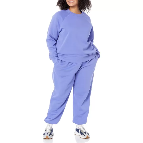 Amazon Essentials Womens RelaxedFit Crew Neck Long Sleeve Sweatshirt Available in Plus SizePurple Blue