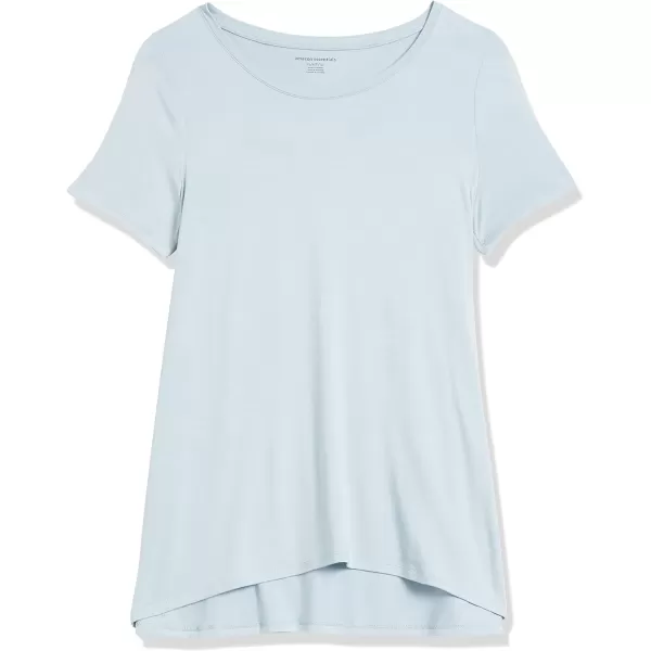 Amazon Essentials Womens RelaxedFit ShortSleeve Scoopneck Swing Tee Available in Plus SizeRayon Blend Dusty Blue