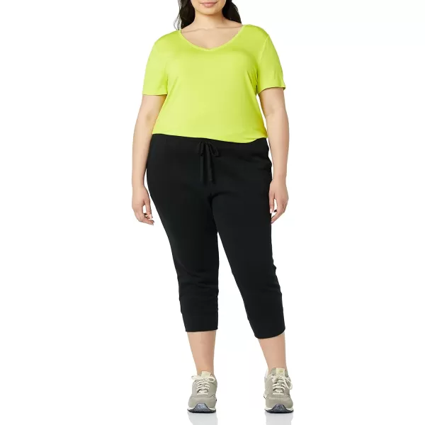 Amazon Essentials Womens RelaxedFit ShortSleeve VNeck Tunic Available in Plus Size MultipacksRayon Blend NavyLime Green