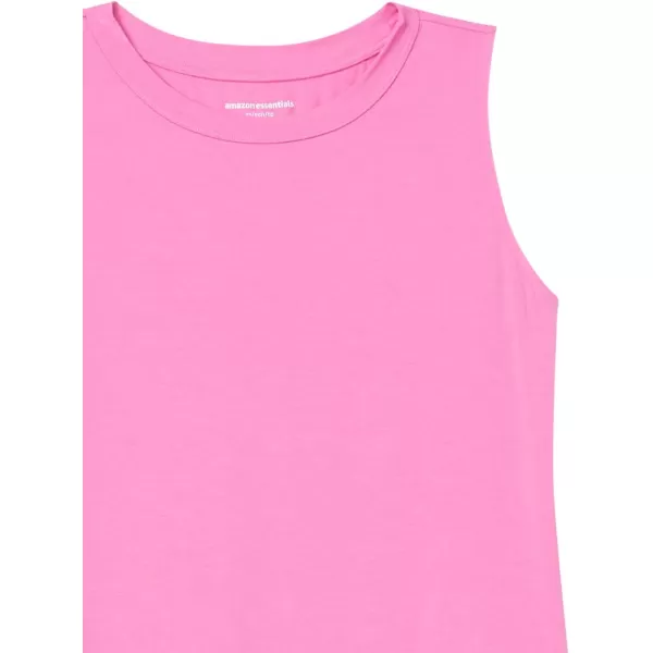 Amazon Essentials Womens RelaxedFit Sleeveless Muscle Tank TopBright Pink