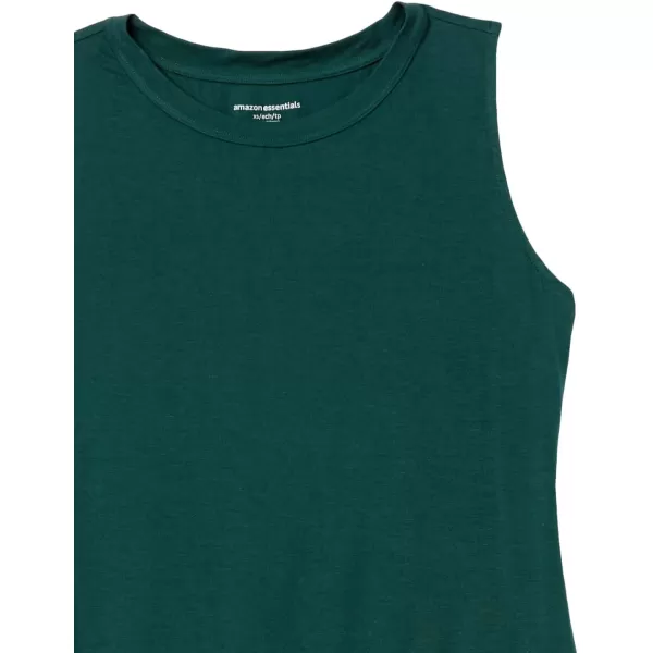 Amazon Essentials Womens RelaxedFit Sleeveless Muscle Tank TopForest Green