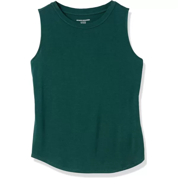 Amazon Essentials Womens RelaxedFit Sleeveless Muscle Tank TopForest Green