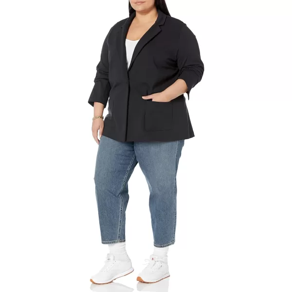 Amazon Essentials Womens RelaxedFit Soft Ponte BlazerBlack
