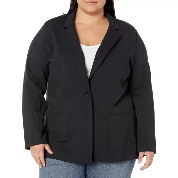 Amazon Essentials Womens RelaxedFit Soft Ponte BlazerBlack