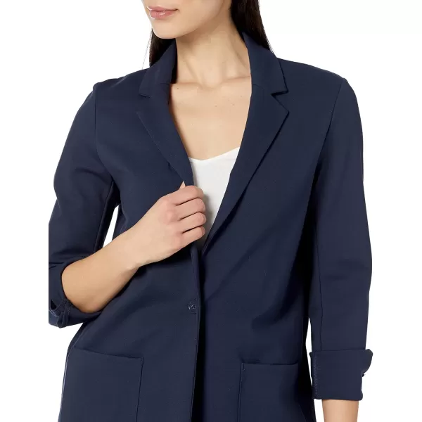 Amazon Essentials Womens RelaxedFit Soft Ponte BlazerNavy