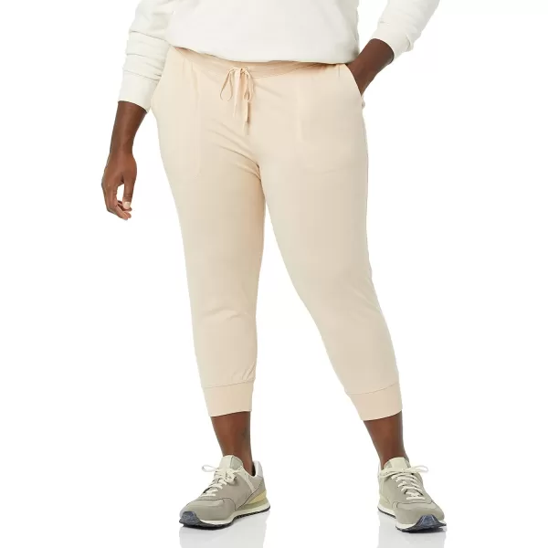 Amazon Essentials Womens RelaxedFit Studio Terry Capri Jogger PantBeige Warm