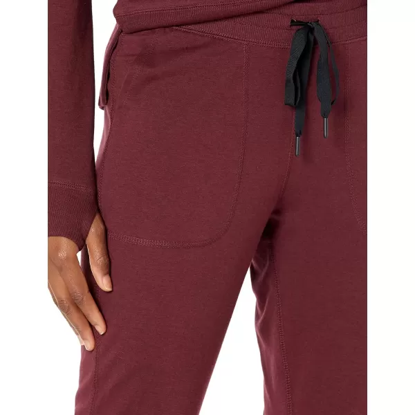 Amazon Essentials Womens RelaxedFit Studio Terry Capri Jogger PantDark Burgundy