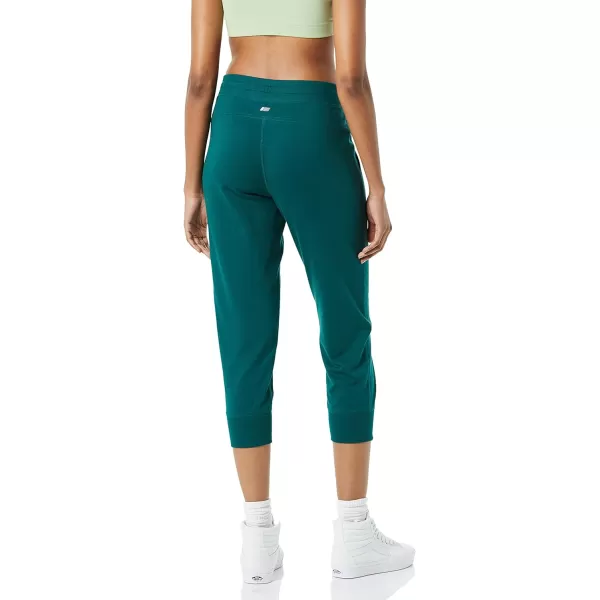 Amazon Essentials Womens RelaxedFit Studio Terry Capri Jogger PantDark Green