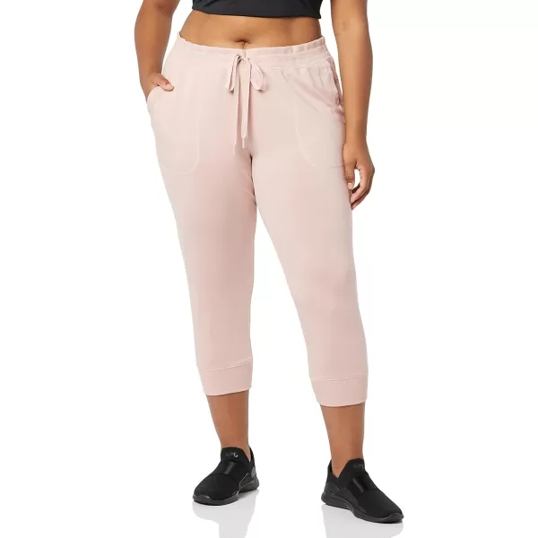Amazon Essentials Womens RelaxedFit Studio Terry Capri Jogger PantDusty Pink
