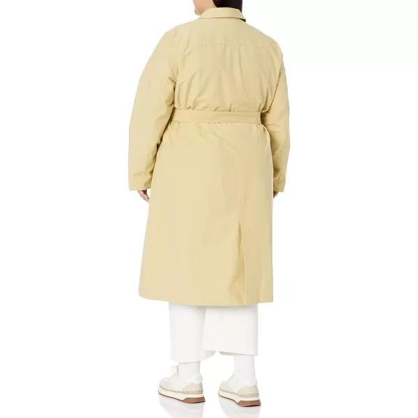 Amazon Essentials Womens RelaxedFit Water Repellant Trench Coat Available in Plus Size Previously Amazon AwareLight Mustard Yellow