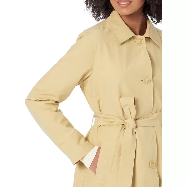 Amazon Essentials Womens RelaxedFit Water Repellant Trench Coat Available in Plus Size Previously Amazon AwareLight Mustard Yellow