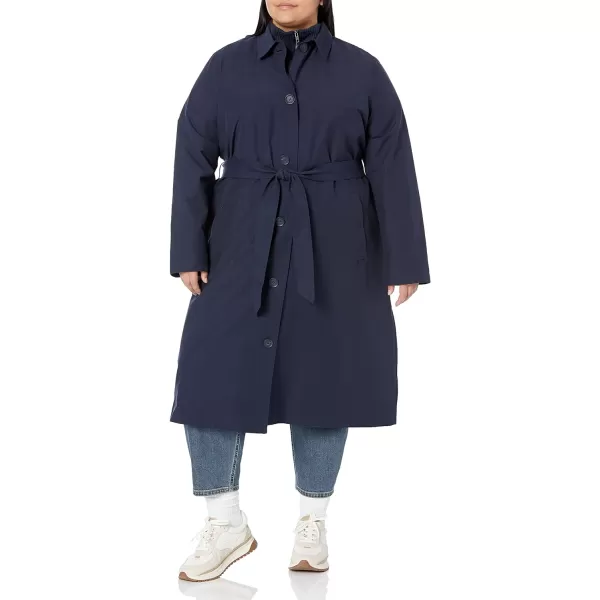 Amazon Essentials Womens RelaxedFit Water Repellant Trench Coat Available in Plus Size Previously Amazon AwareNavy