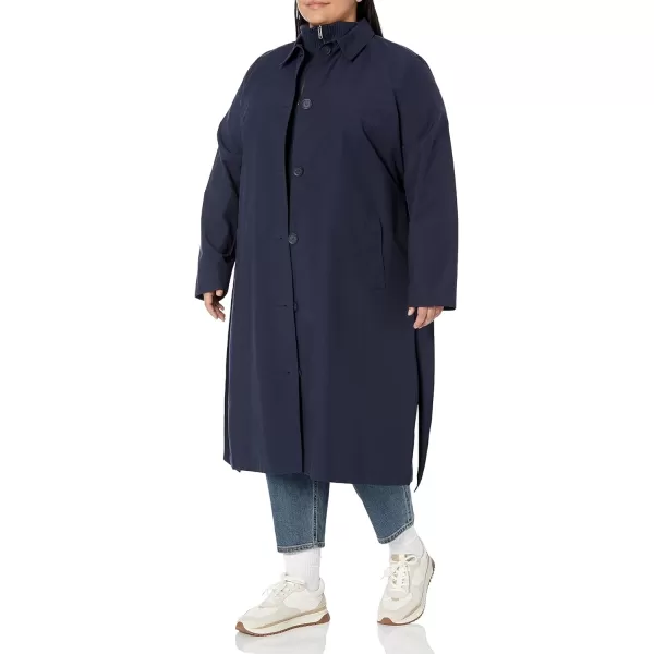 Amazon Essentials Womens RelaxedFit Water Repellant Trench Coat Available in Plus Size Previously Amazon AwareNavy