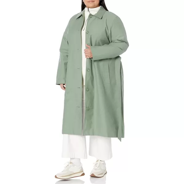 Amazon Essentials Womens RelaxedFit Water Repellant Trench Coat Available in Plus Size Previously Amazon AwareSage Green