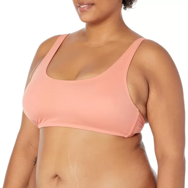 Amazon Essentials Womens Scoop Neck Swim Crop TopCoral Pink