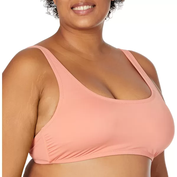 Amazon Essentials Womens Scoop Neck Swim Crop TopCoral Pink