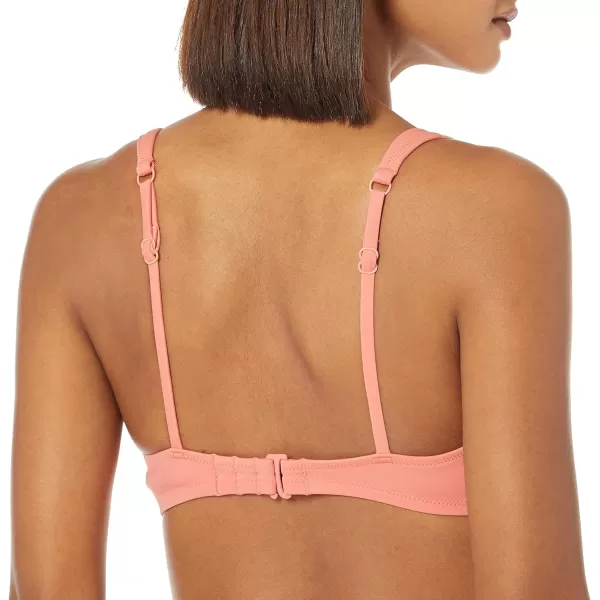 Amazon Essentials Womens Scoop Neck Swim Crop TopCoral Pink