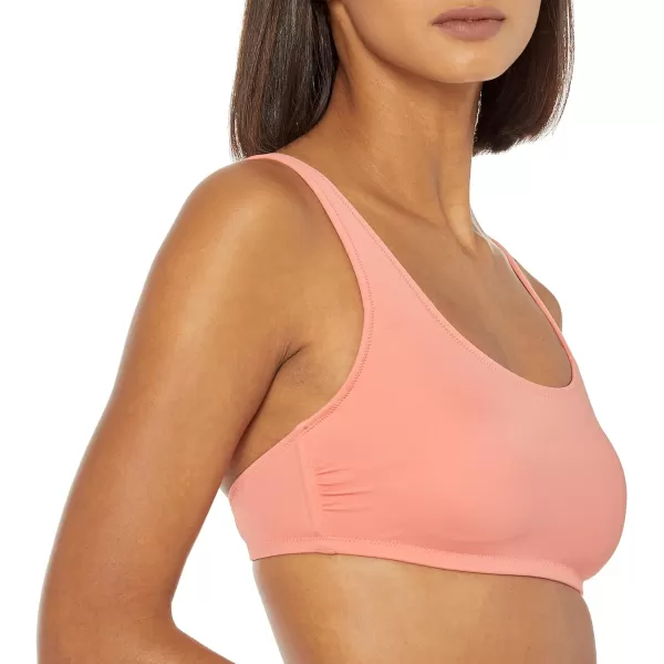 Amazon Essentials Womens Scoop Neck Swim Crop TopCoral Pink