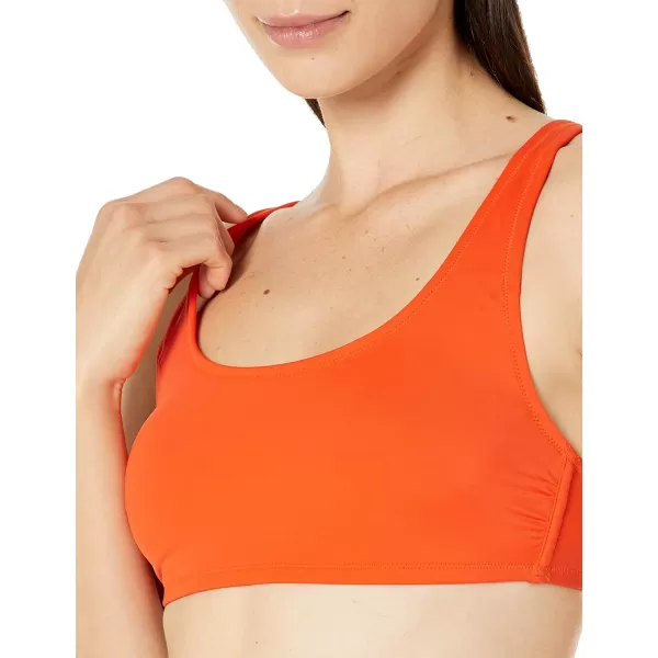 Amazon Essentials Womens Scoop Neck Swim Crop TopOrange