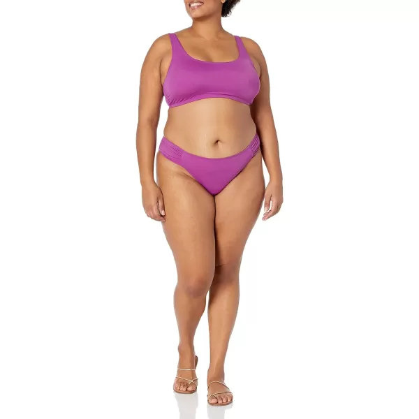 Amazon Essentials Womens Scoop Neck Swim Crop TopViolet