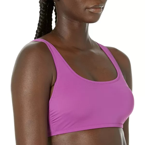 Amazon Essentials Womens Scoop Neck Swim Crop TopViolet