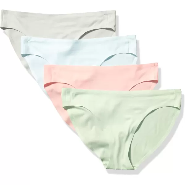 Amazon Essentials Womens Seamless Bonded Stretch Bikini Brief Underwear Pack of 4Cool Colors