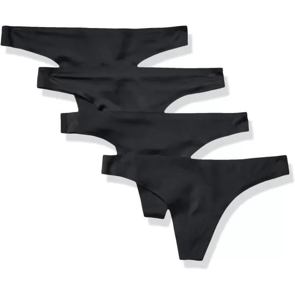 Amazon Essentials Womens Seamless Bonded Stretch Thong Underwear Pack of 4Black