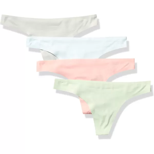 Amazon Essentials Womens Seamless Bonded Stretch Thong Underwear Pack of 4Cool Colors