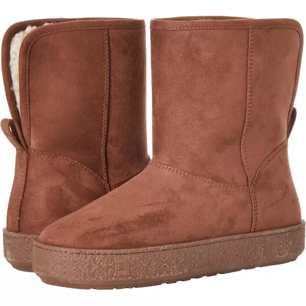 Amazon Essentials Womens Shearling BootChestnut Brown Microsuede