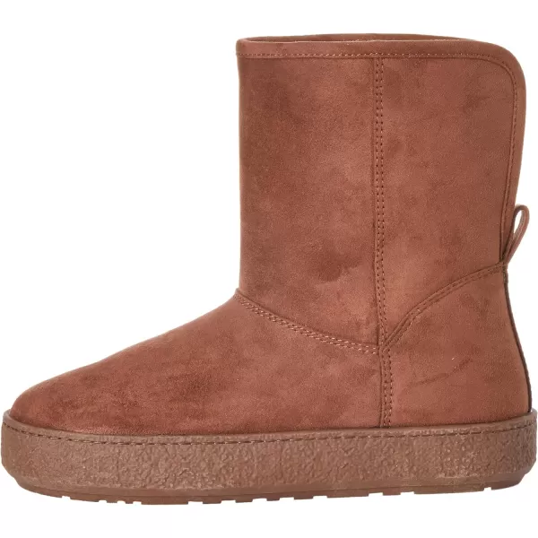 Amazon Essentials Womens Shearling BootChestnut Brown Microsuede