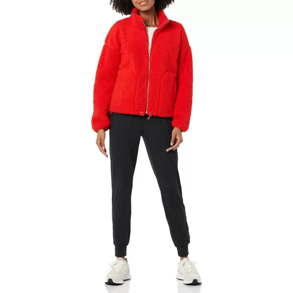 Amazon Essentials Womens Sherpa JacketPoppy Red