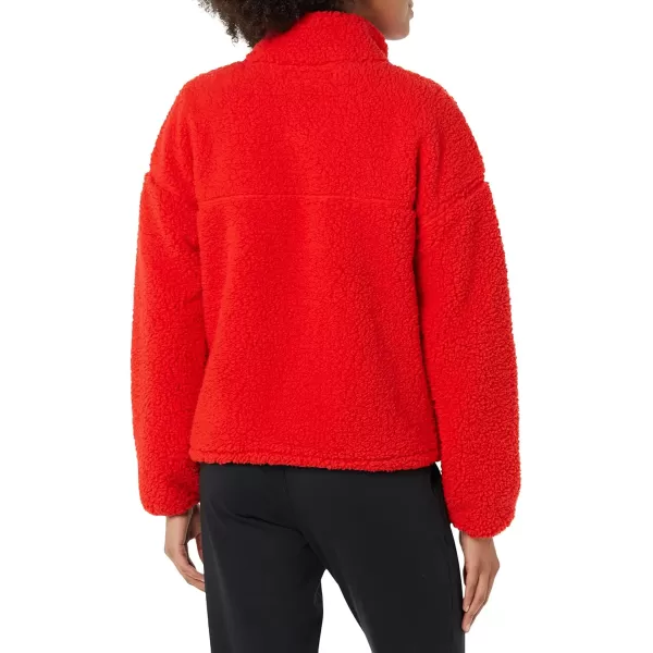 Amazon Essentials Womens Sherpa JacketPoppy Red