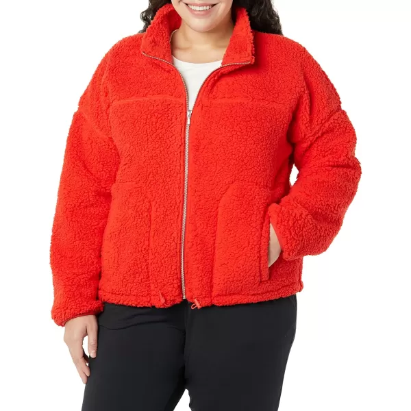 Amazon Essentials Womens Sherpa JacketPoppy Red