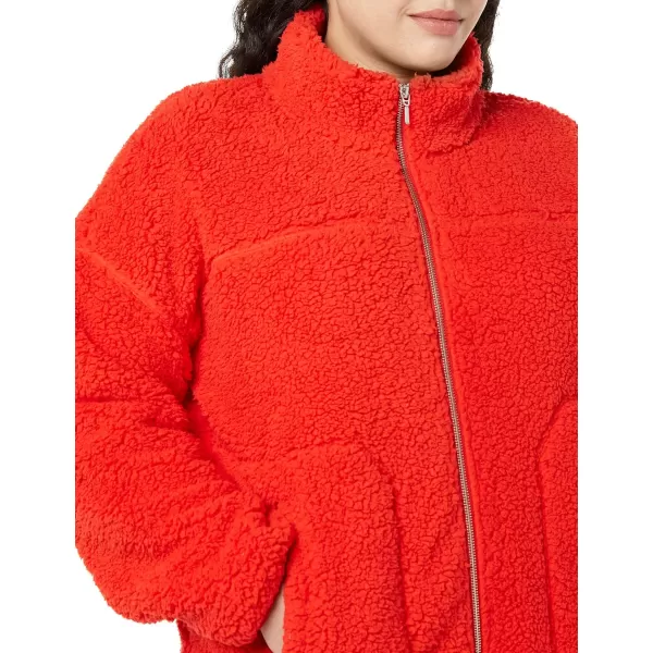 Amazon Essentials Womens Sherpa JacketPoppy Red