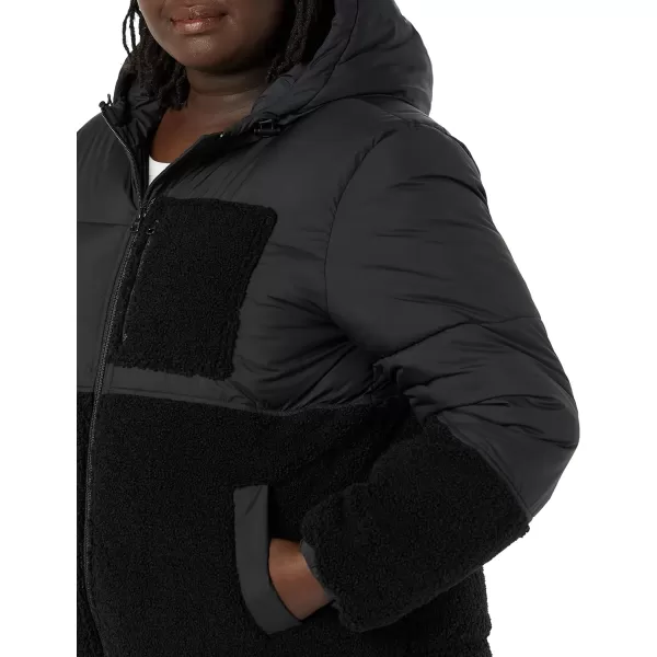 Amazon Essentials Womens Sherpa Puffer JacketBlack