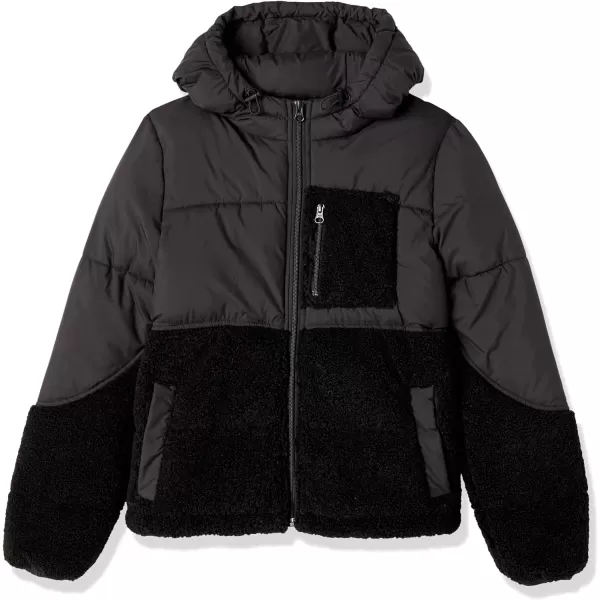 Amazon Essentials Womens Sherpa Puffer JacketBlack