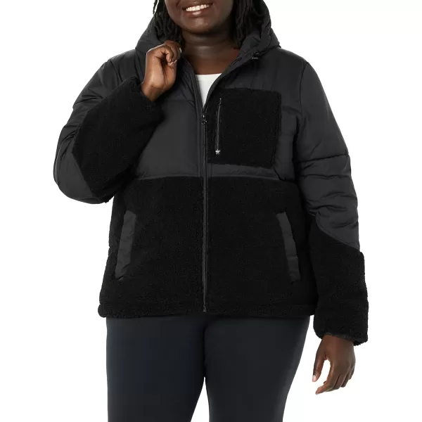 Amazon Essentials Womens Sherpa Puffer JacketBlack