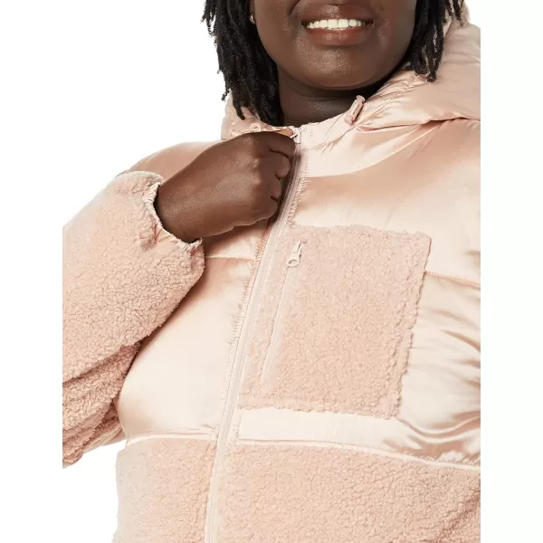 Amazon Essentials Womens Sherpa Puffer JacketBlush