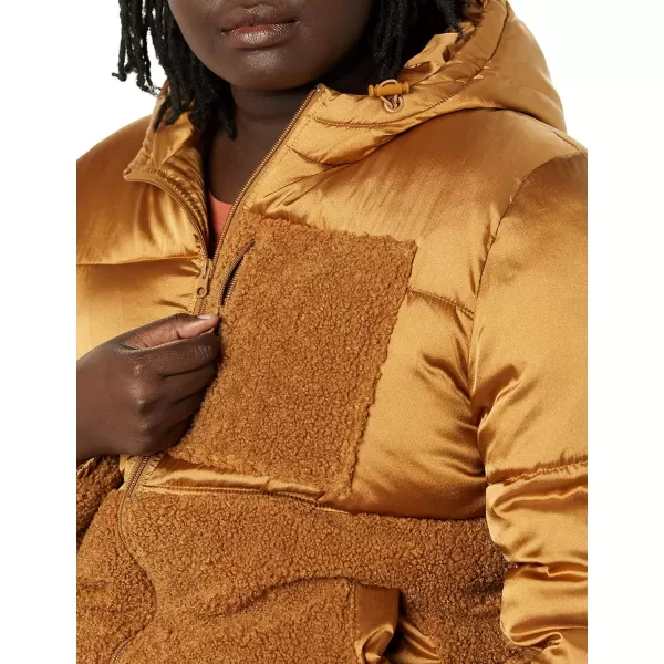 Amazon Essentials Womens Sherpa Puffer JacketDark Camel