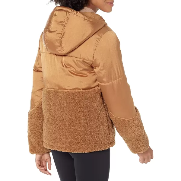 Amazon Essentials Womens Sherpa Puffer JacketDark Camel