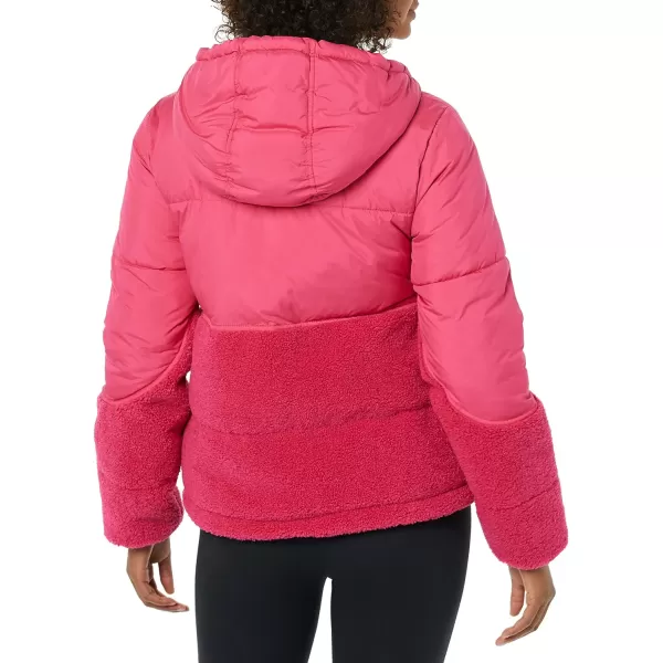 Amazon Essentials Womens Sherpa Puffer JacketHot Pink