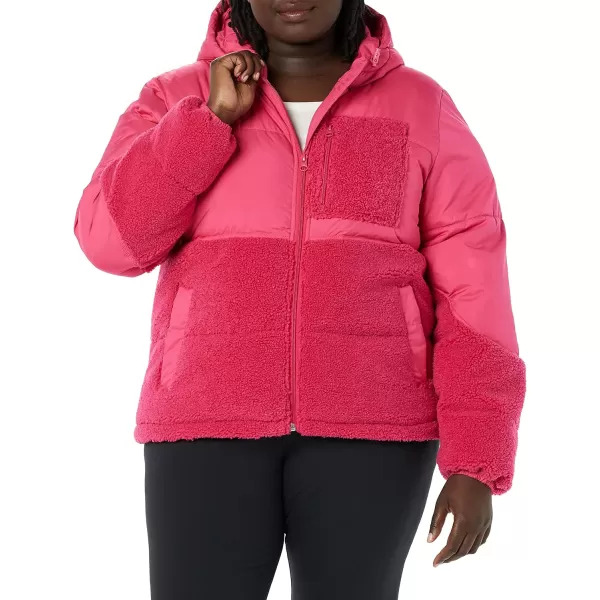 Amazon Essentials Womens Sherpa Puffer JacketHot Pink