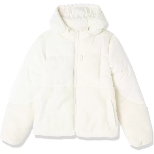 Amazon Essentials Womens Sherpa Puffer JacketIvory